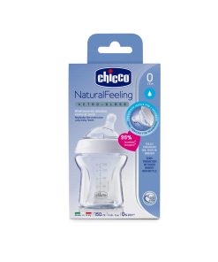 Alternative view of Biberón Chicco NaturalFeeling de vidrio de flujo normal + 0 meses 150 ml