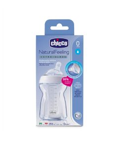Biberón Chicco NaturalFeeling de vidrio de flujo normal + 0 meses 250 ml