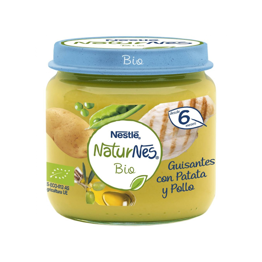 Puré Naturnes Bio guisantes, patata y pollo Nestlé 200 g