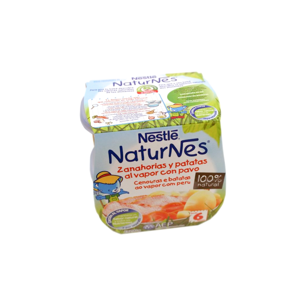 Zanahorias y papatas al vapor con pavo NaturNes Nestlé 2 x 200 g - Imagen 2
